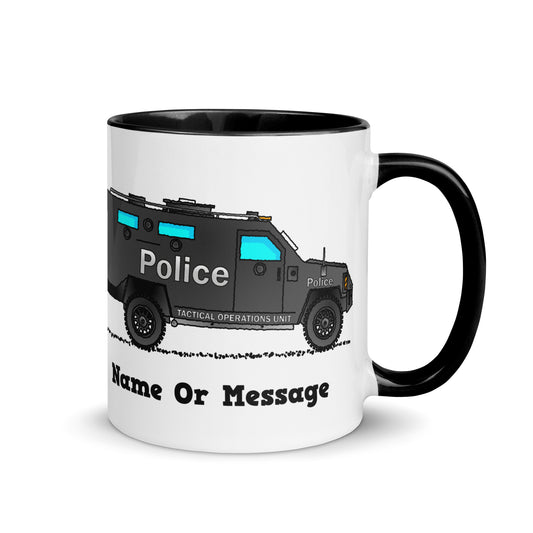 Personalized Police Tactical Operations Unit Mug, Inside And Handle In 6 Colors