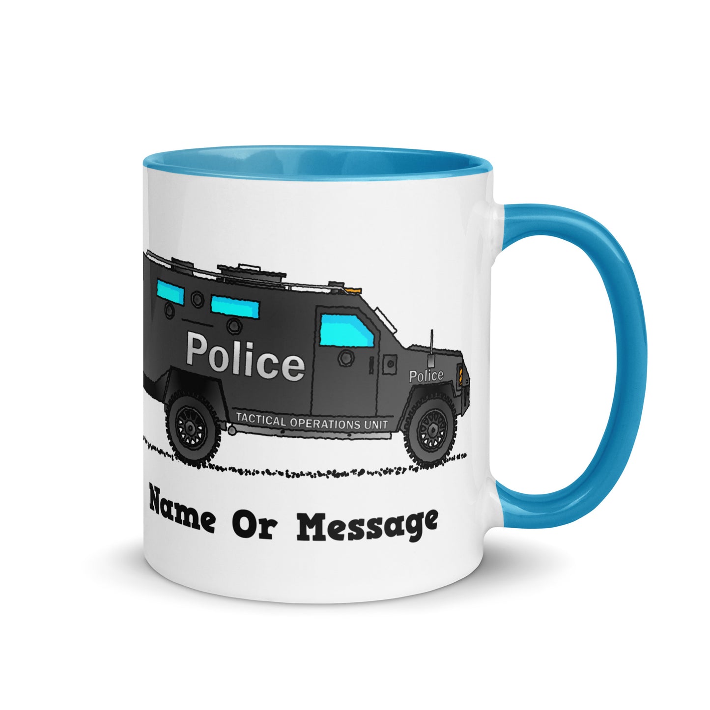 Personalized Police Tactical Operations Unit Mug, Inside And Handle In 6 Colors