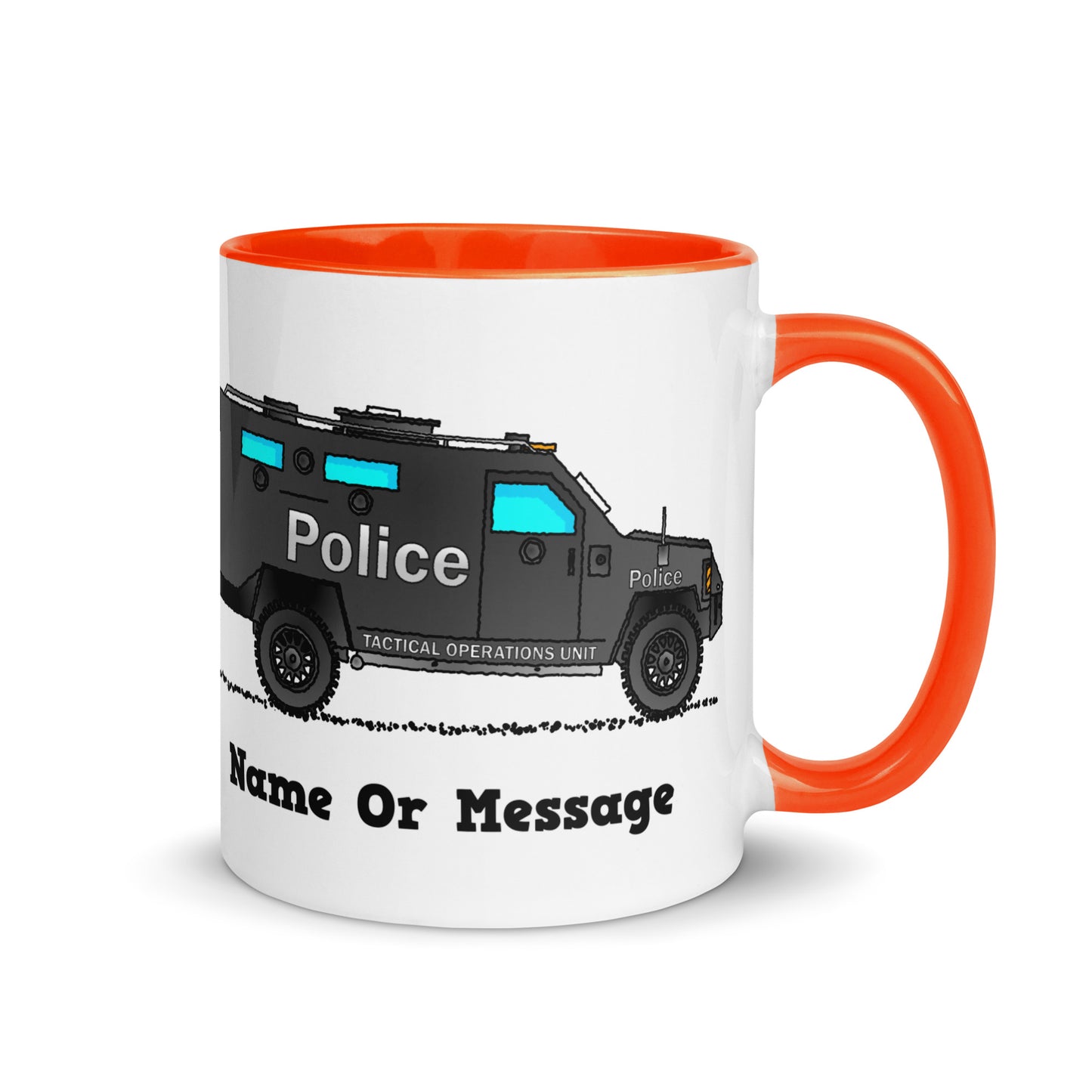 Personalized Police Tactical Operations Unit Mug, Inside And Handle In 6 Colors