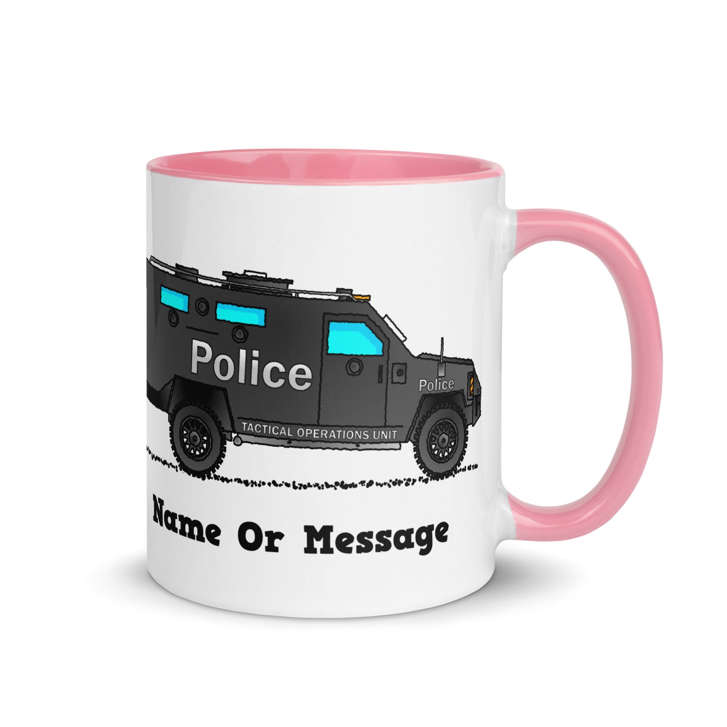 Personalized Police Tactical Operations Unit Mug, Inside And Handle In 6 Colors