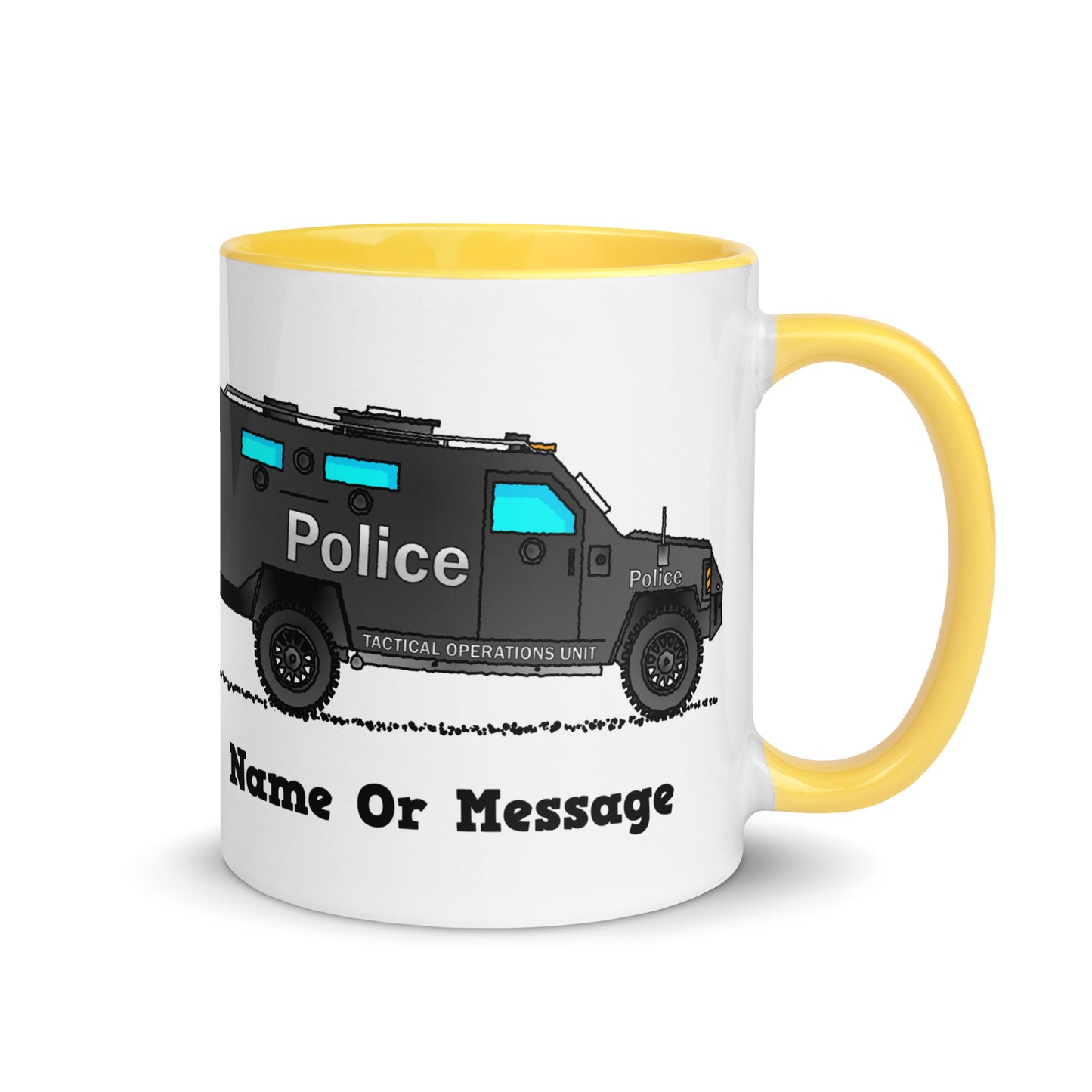 Personalized Police Tactical Operations Unit Mug, Inside And Handle In 6 Colors
