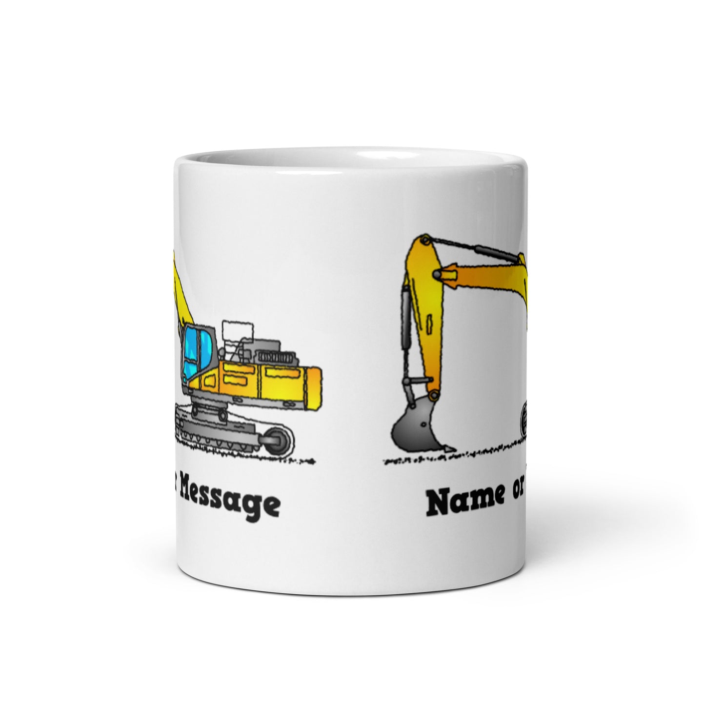 Personalized Yellow Excavator Mug