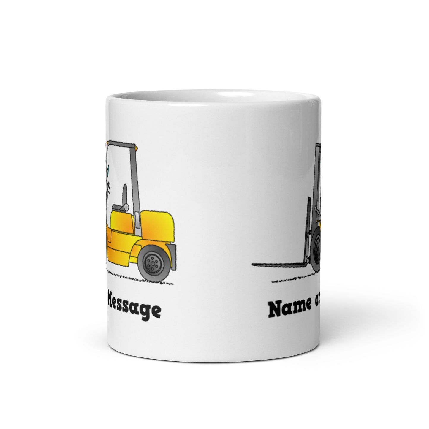 Personalized Yellow Forklift Mug