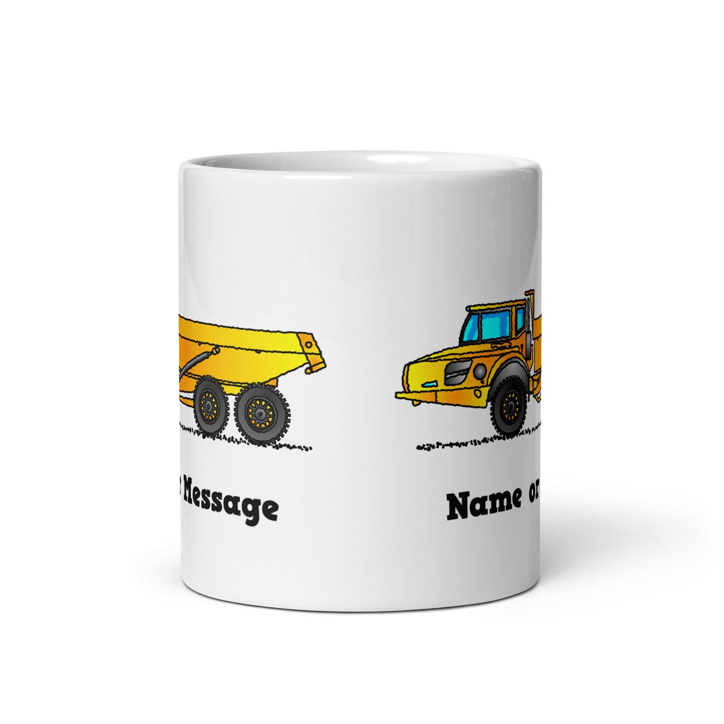 Personalized Yellow Articulated Hauler Mug