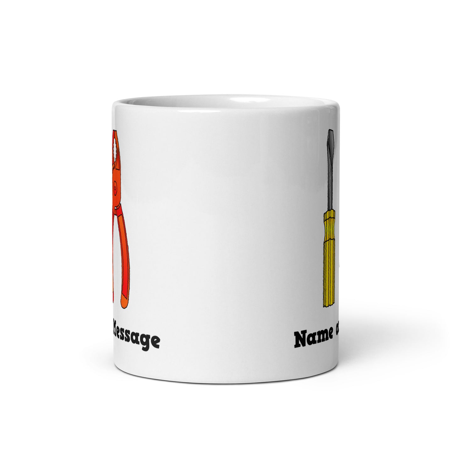 Personalized Yellow Screwdriver Red Pliers Mug
