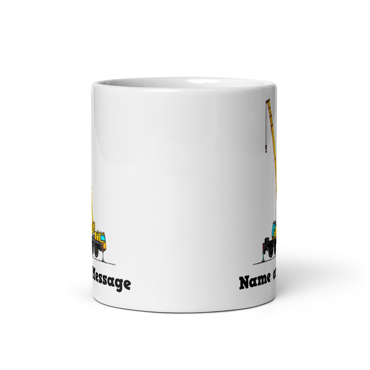 Personalized Yellow 8-Wheeled Crane Mug