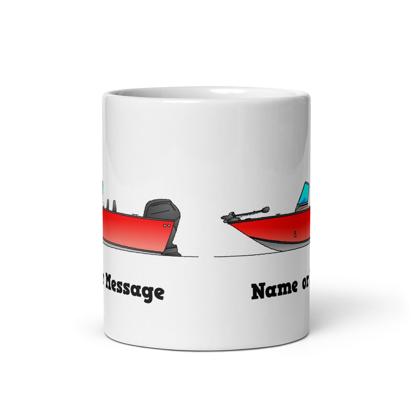 Personalized Red Aluminium Fishing Boat Mug