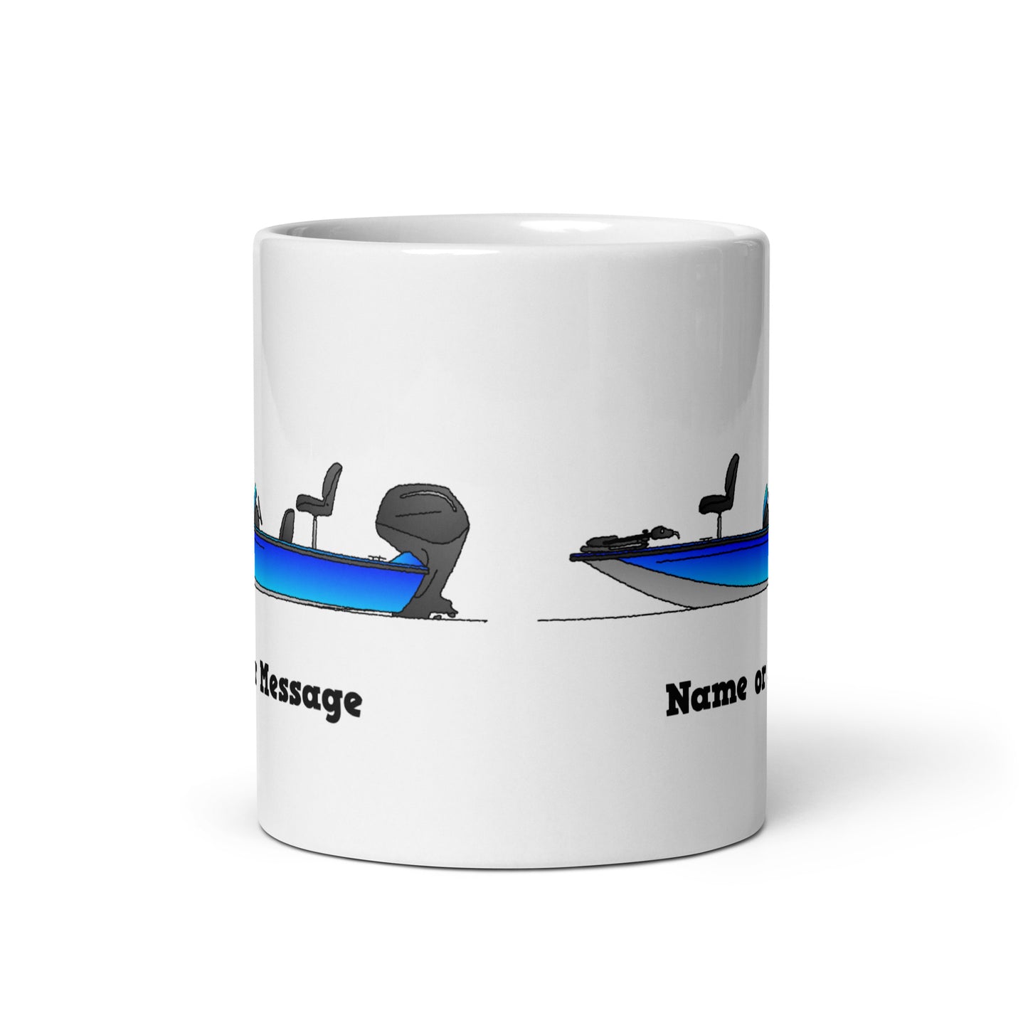 Personalized Blue Fishing Boat Mug