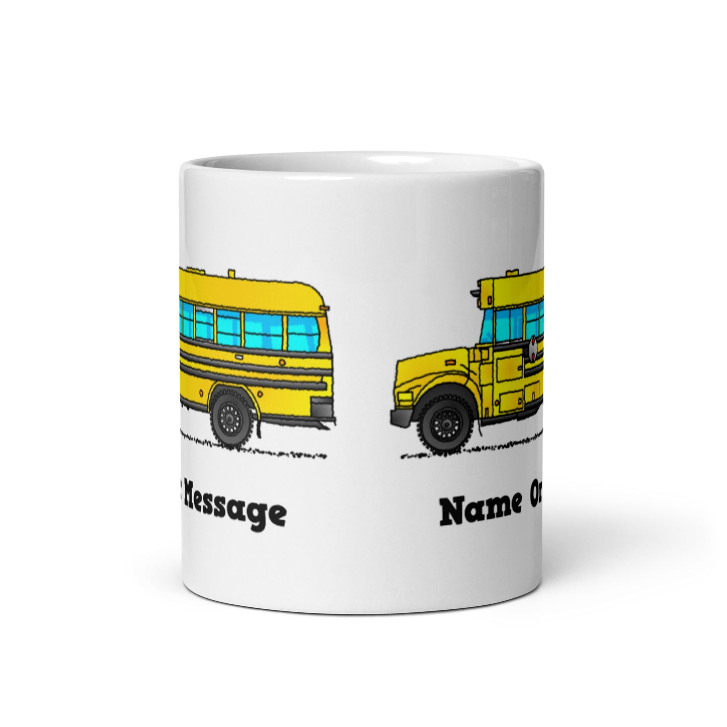 Personalized Yellow American School Bus Mug