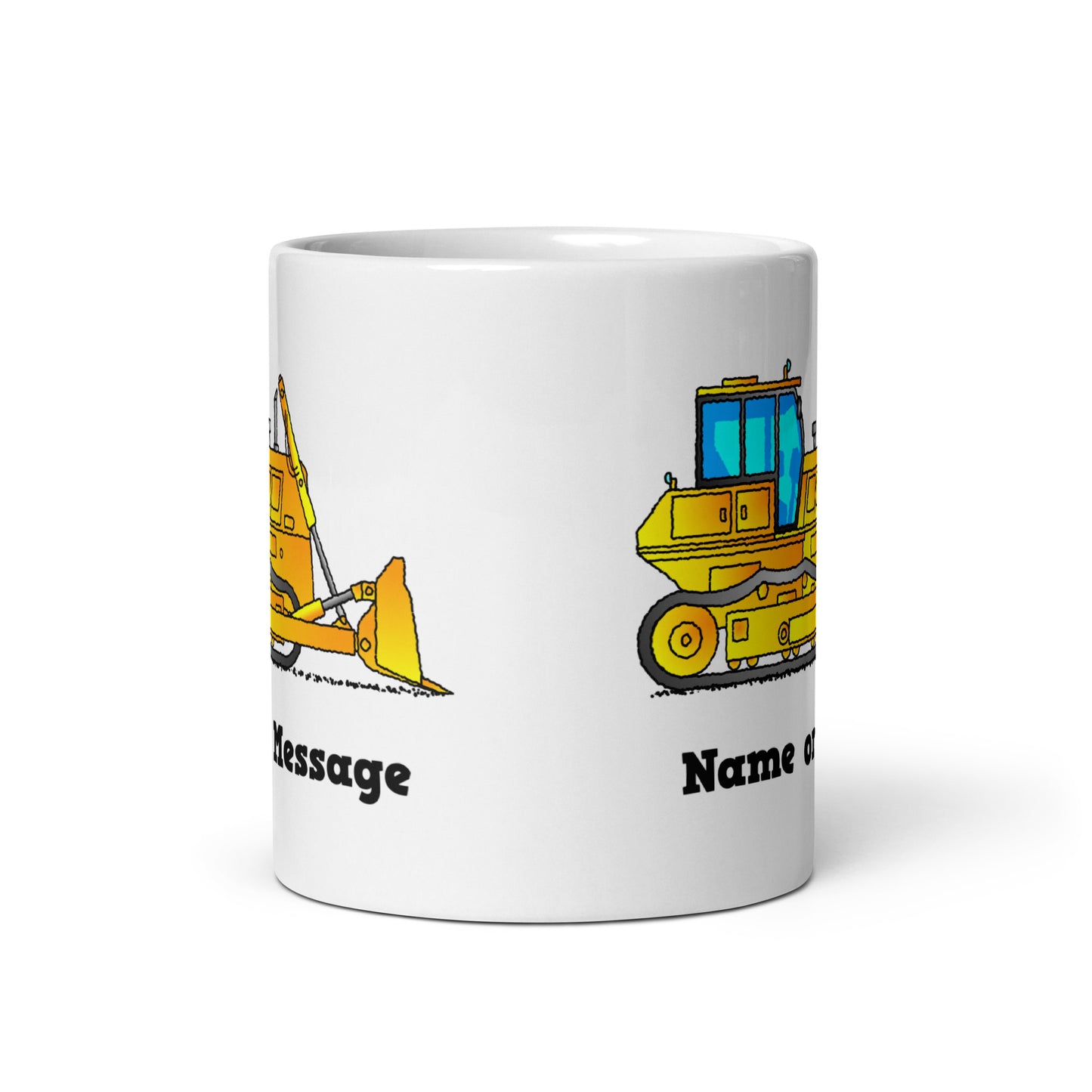 Personalized Yellow Bulldozer Mug