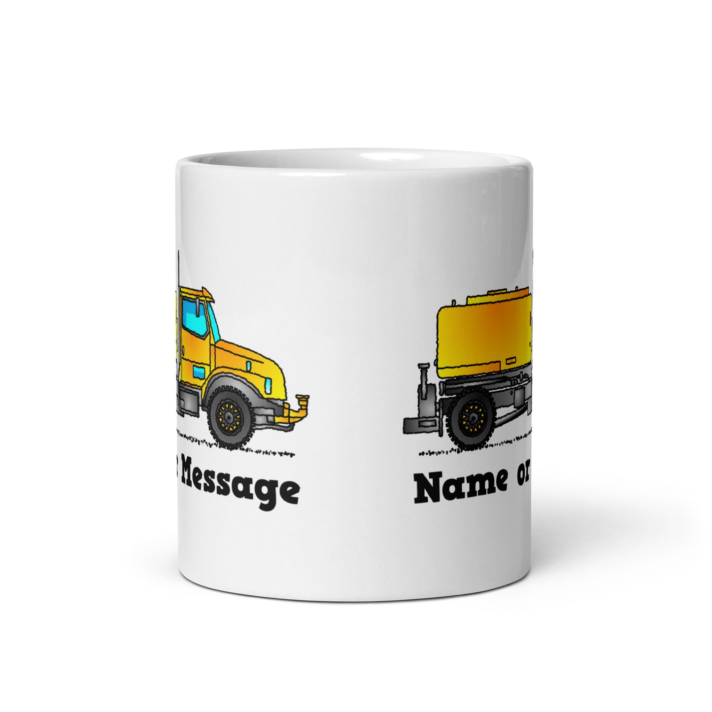 Personalized Yellow Water Truck Mug