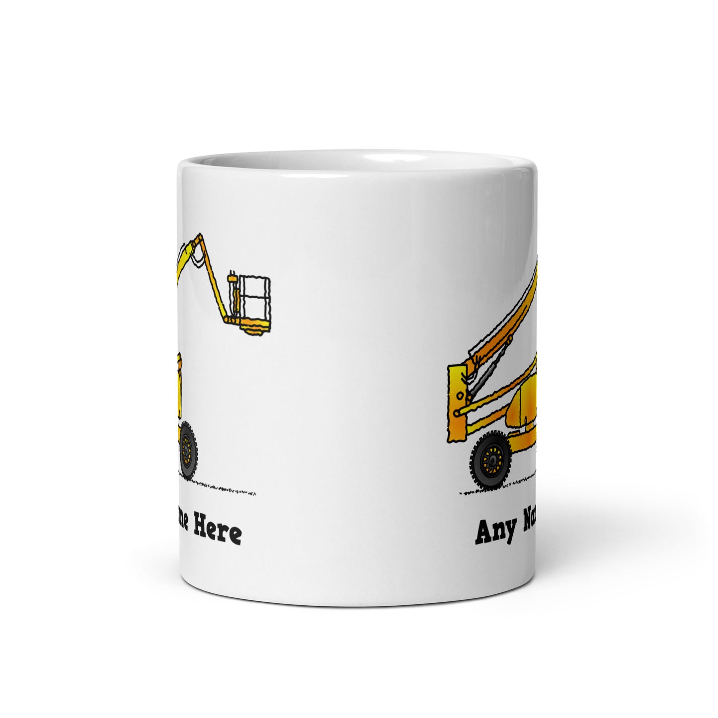 Personalized Yellow Boom Lift Mug