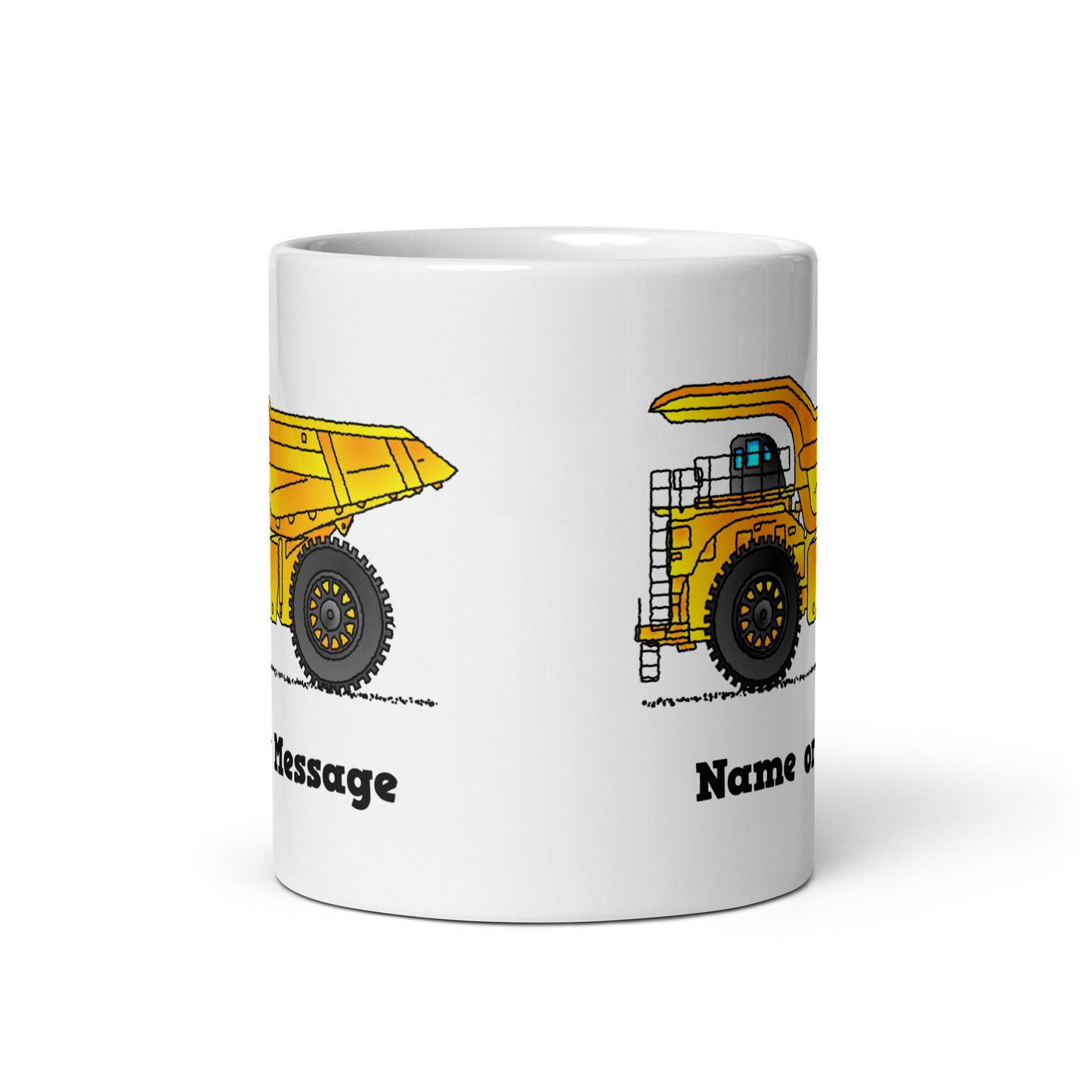 Personalized Yellow Dump Truck Mug