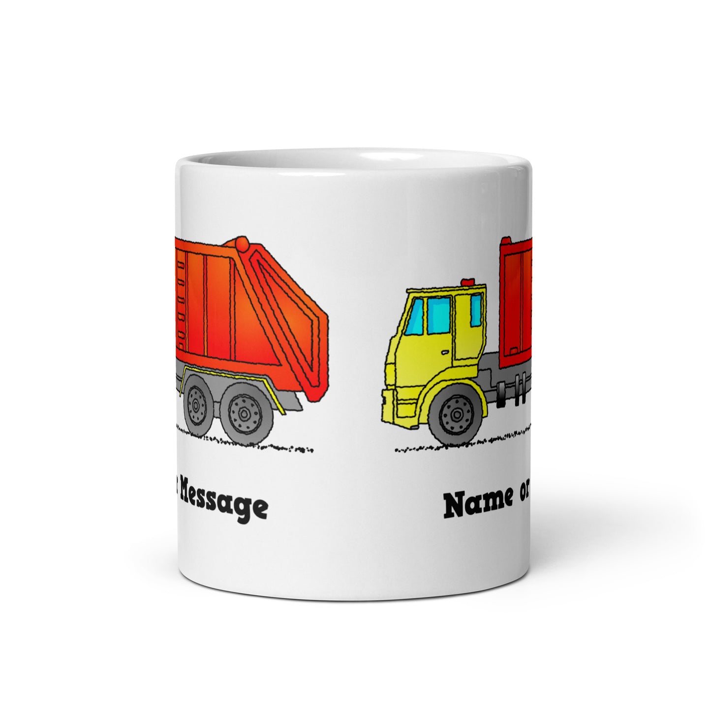 Personalized Red Garbage Truck Mug