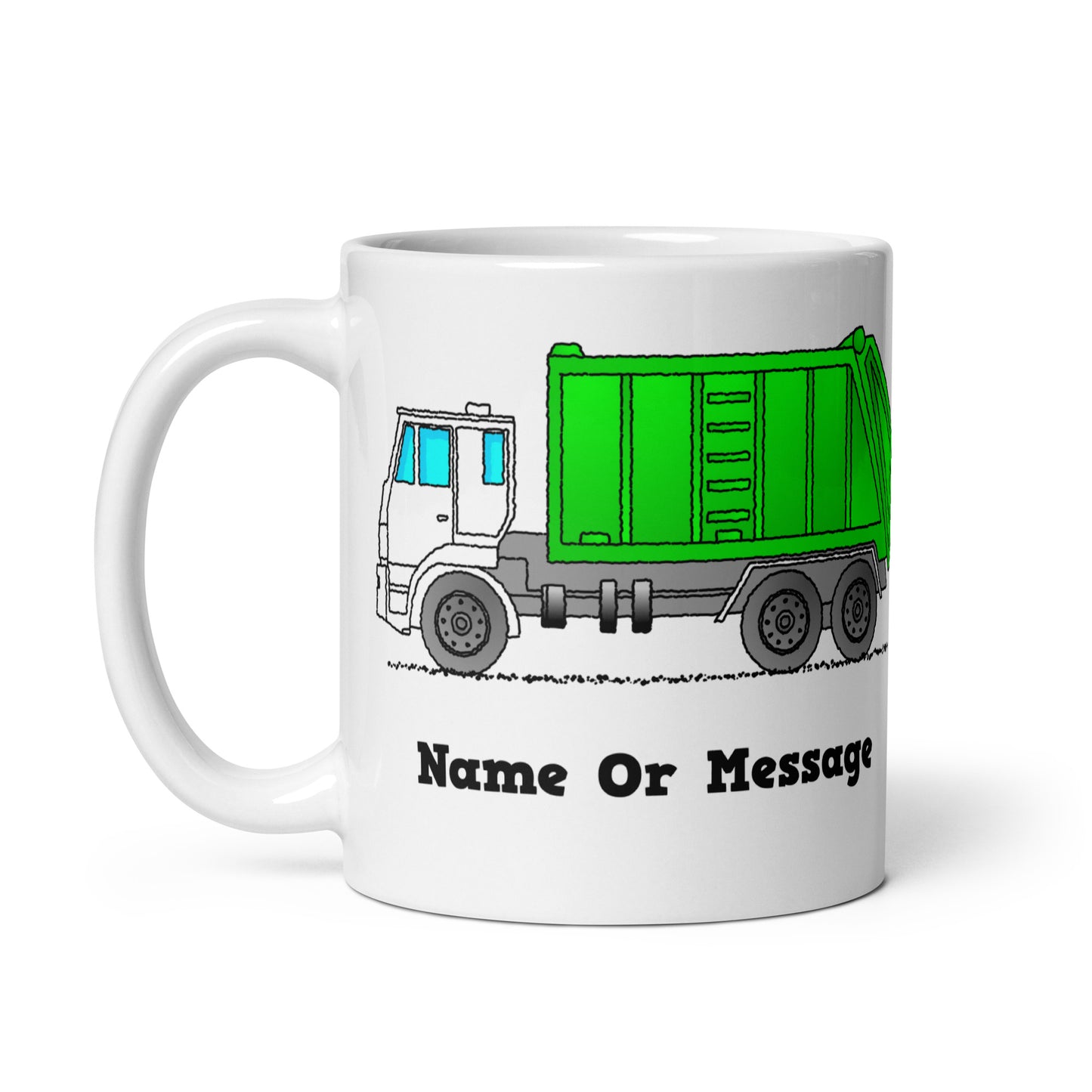 Green Garbage Truck Mug, Personalized