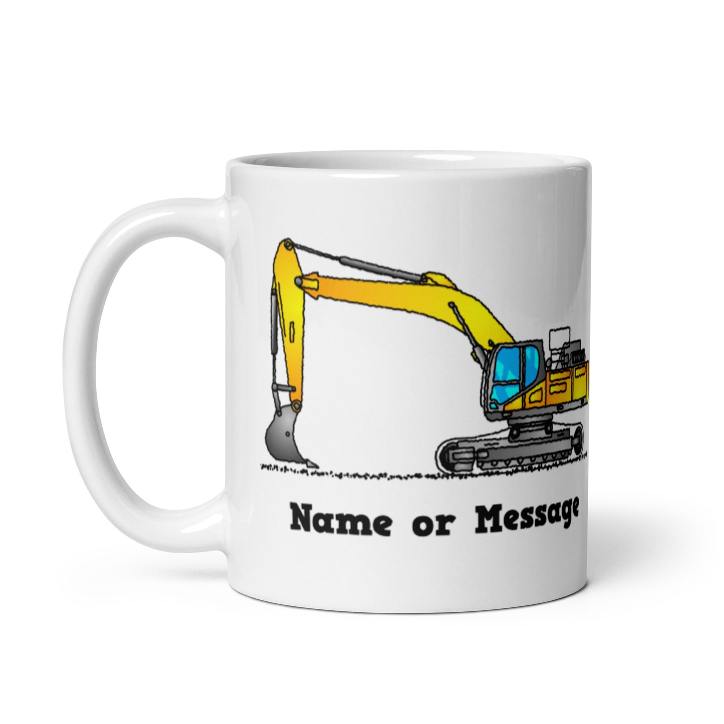 Personalized Yellow Excavator Mug