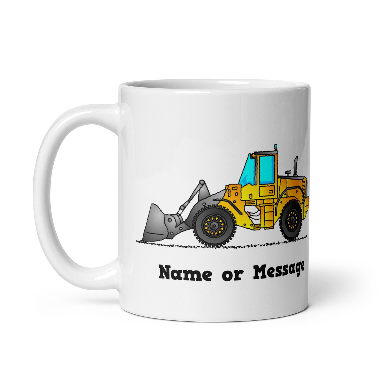 Personalized Yellow Wheel Loader Mug