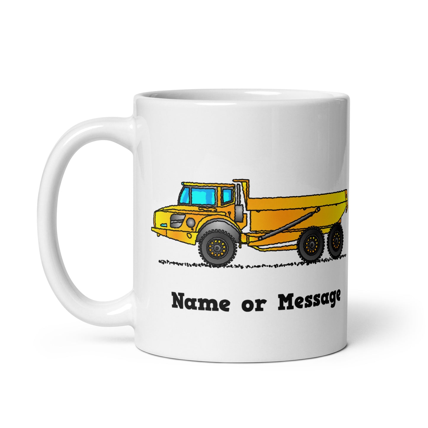 Personalized Yellow Articulated Hauler Mug