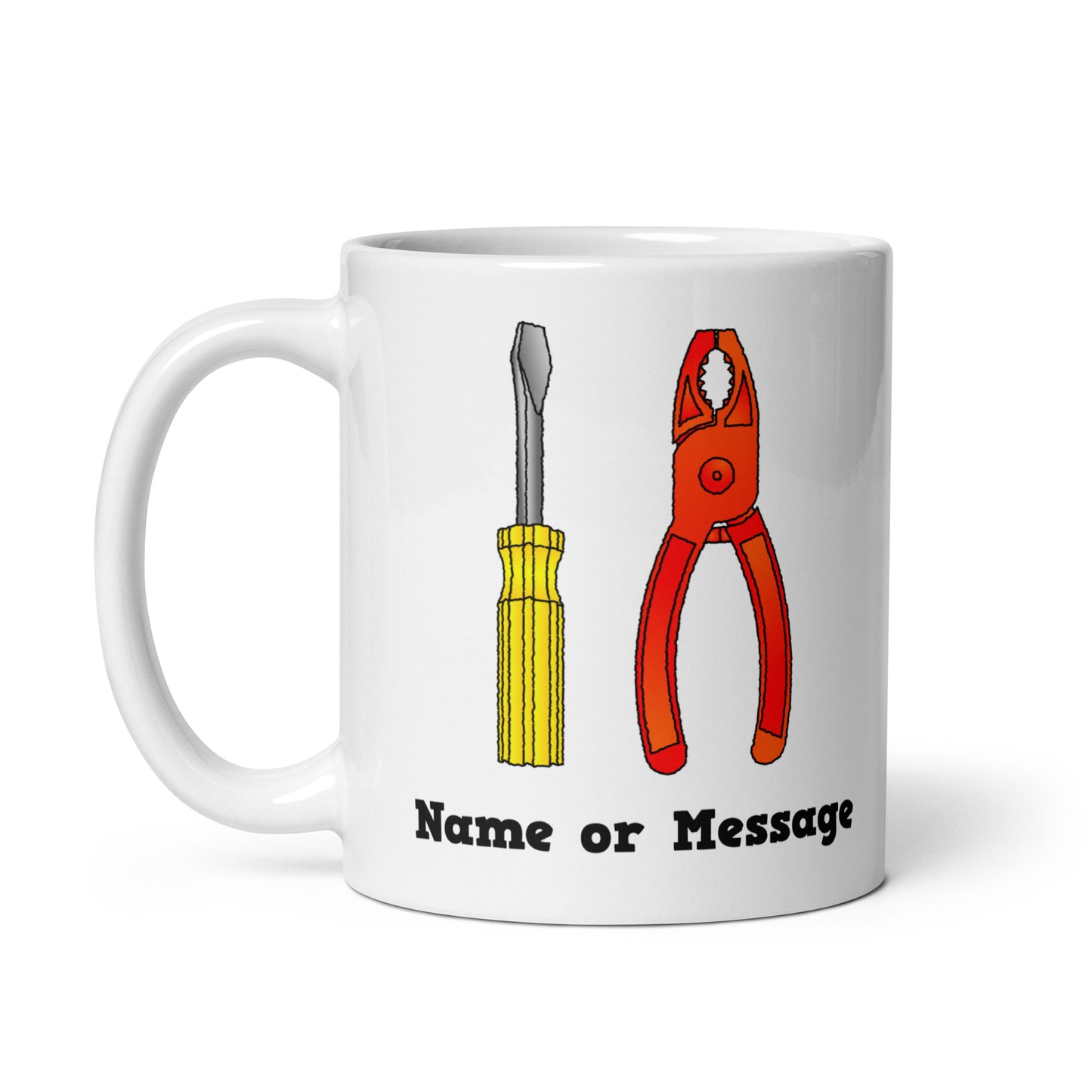 Personalized Yellow Screwdriver Red Pliers Mug