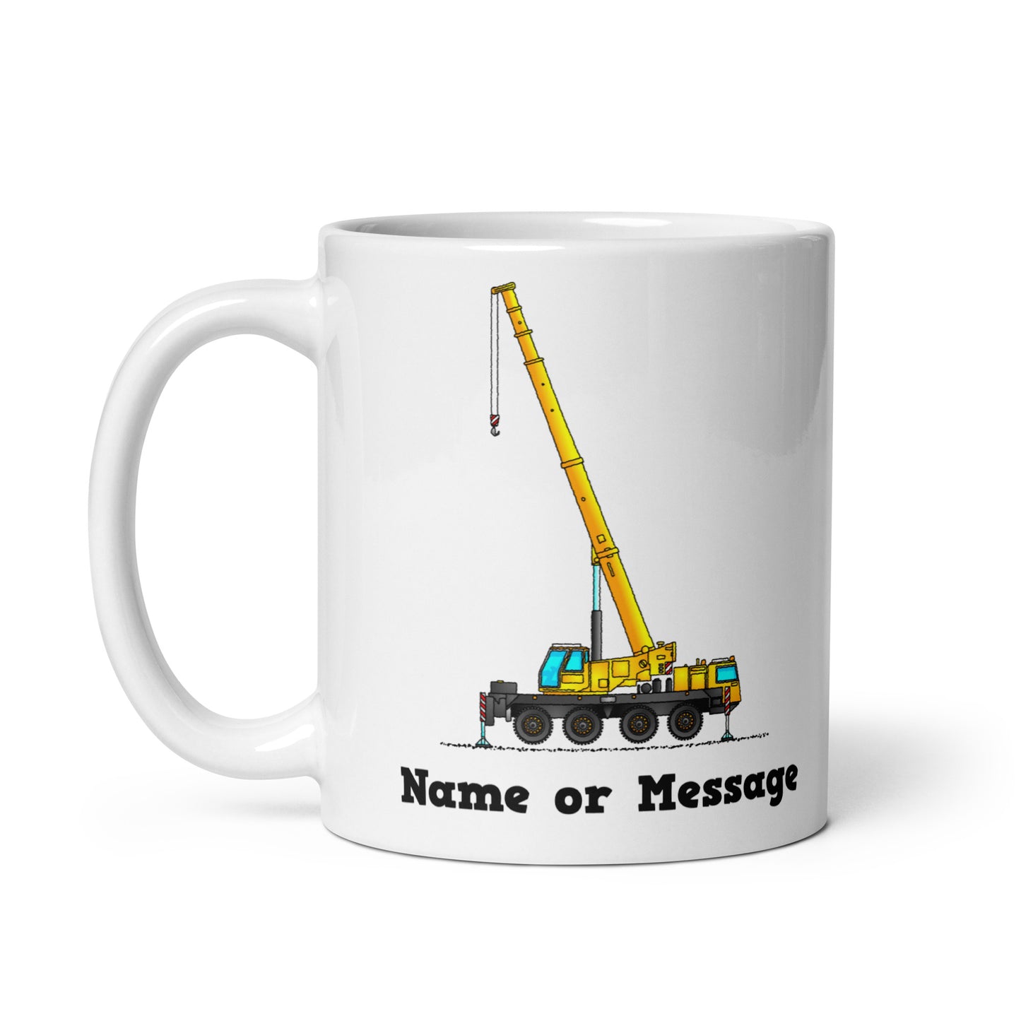 Personalized Yellow 8-Wheeled Crane Mug