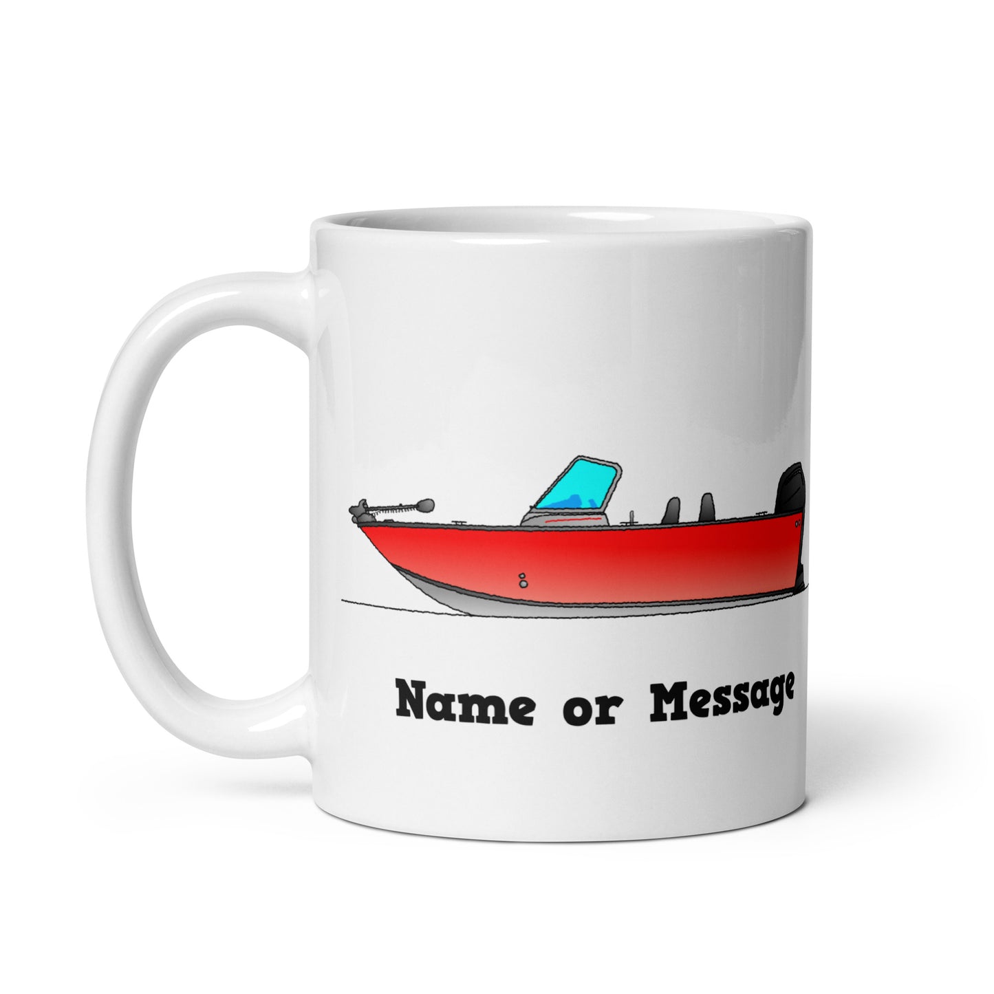 Personalized Red Aluminium Fishing Boat Mug