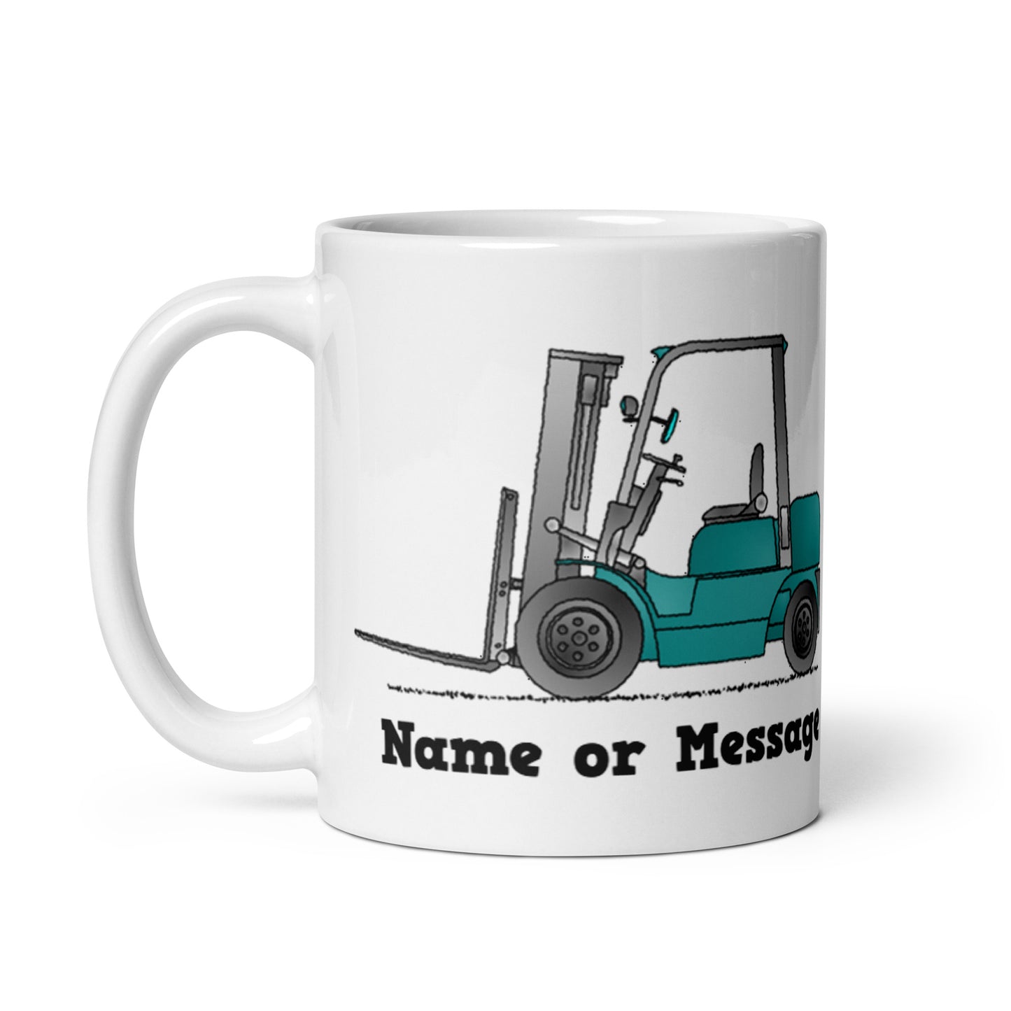 Personalized Blue Forklift Truck Mug