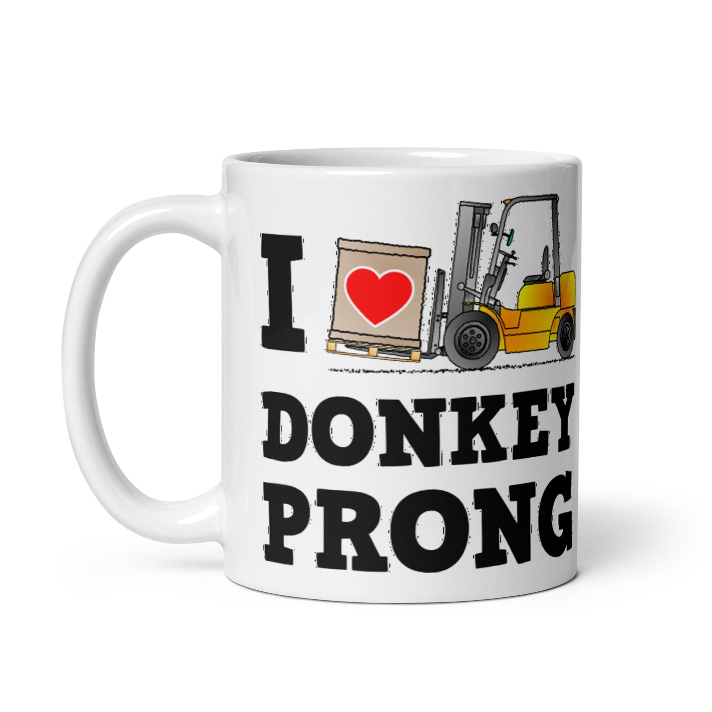 Yellow Donkey Prong Valentines Day Mug