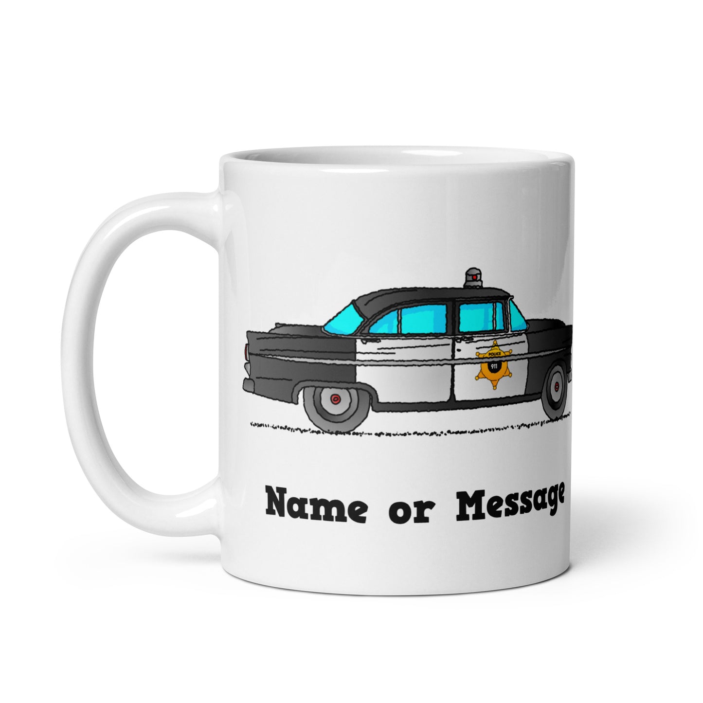 Personalized Classic 50s Police Patrol Car Mug