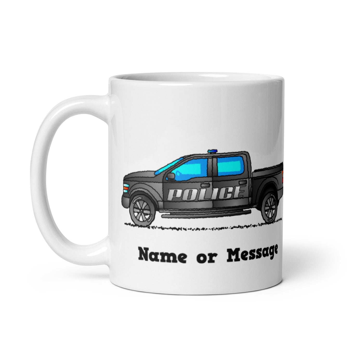 Personalized Police V8 4WD Pickup Truck Mug