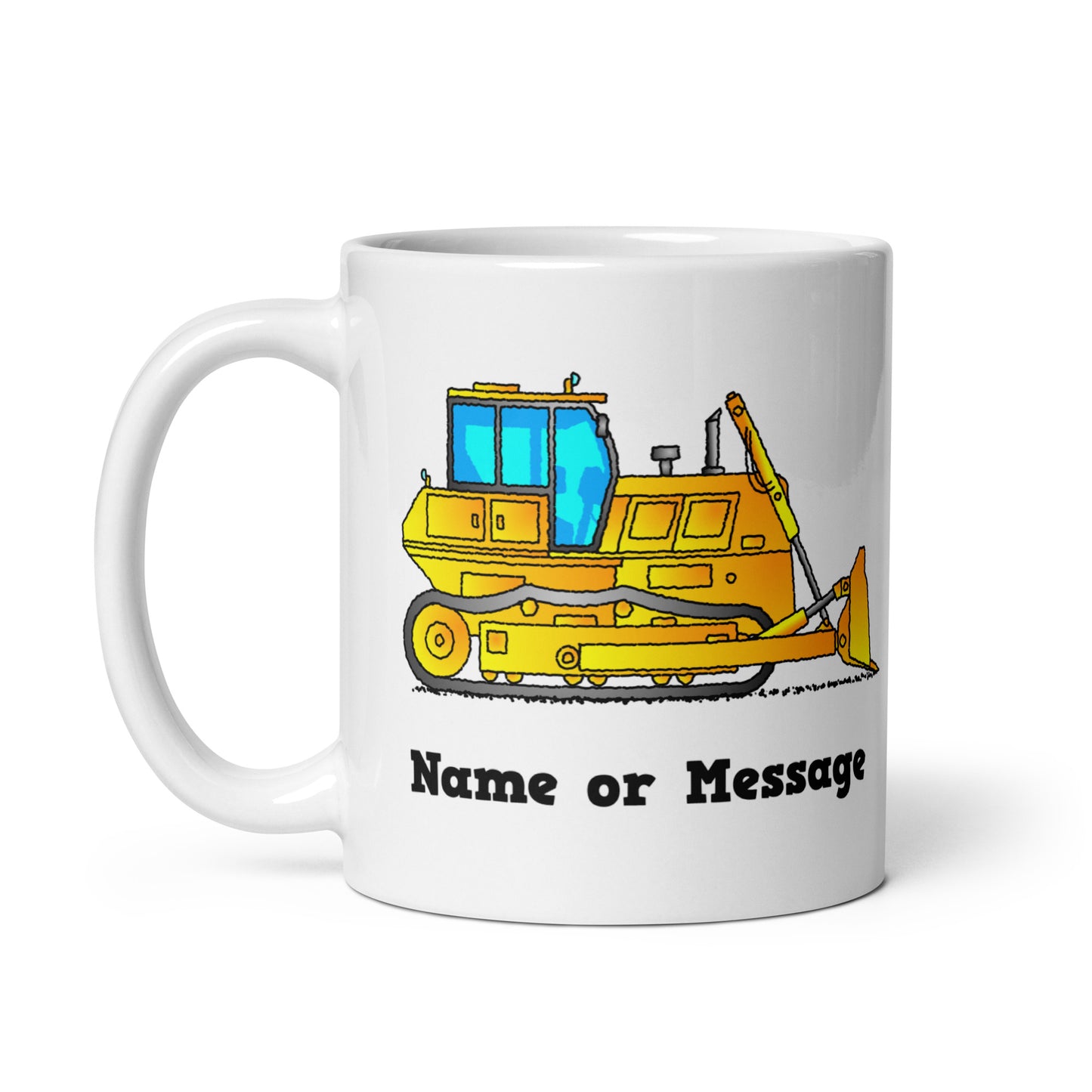 Personalized Yellow Bulldozer Mug