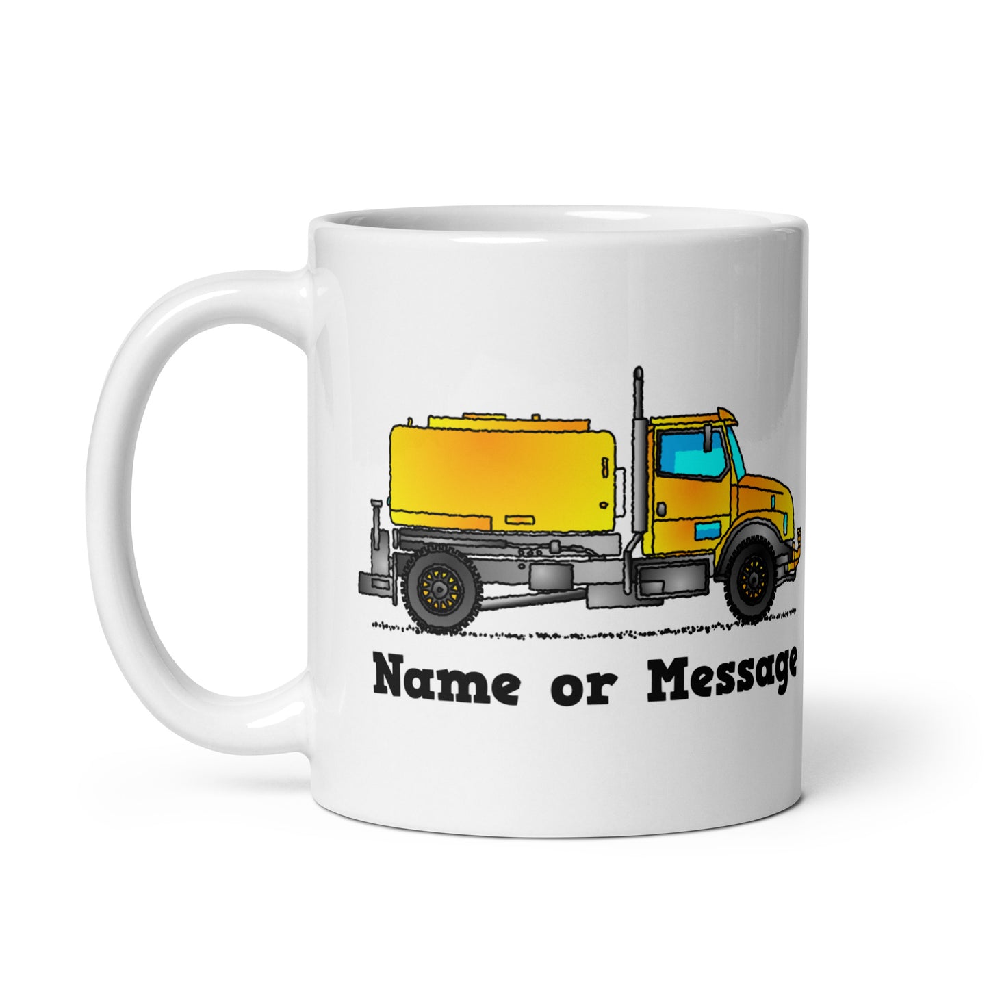 Personalized Yellow Water Truck Mug