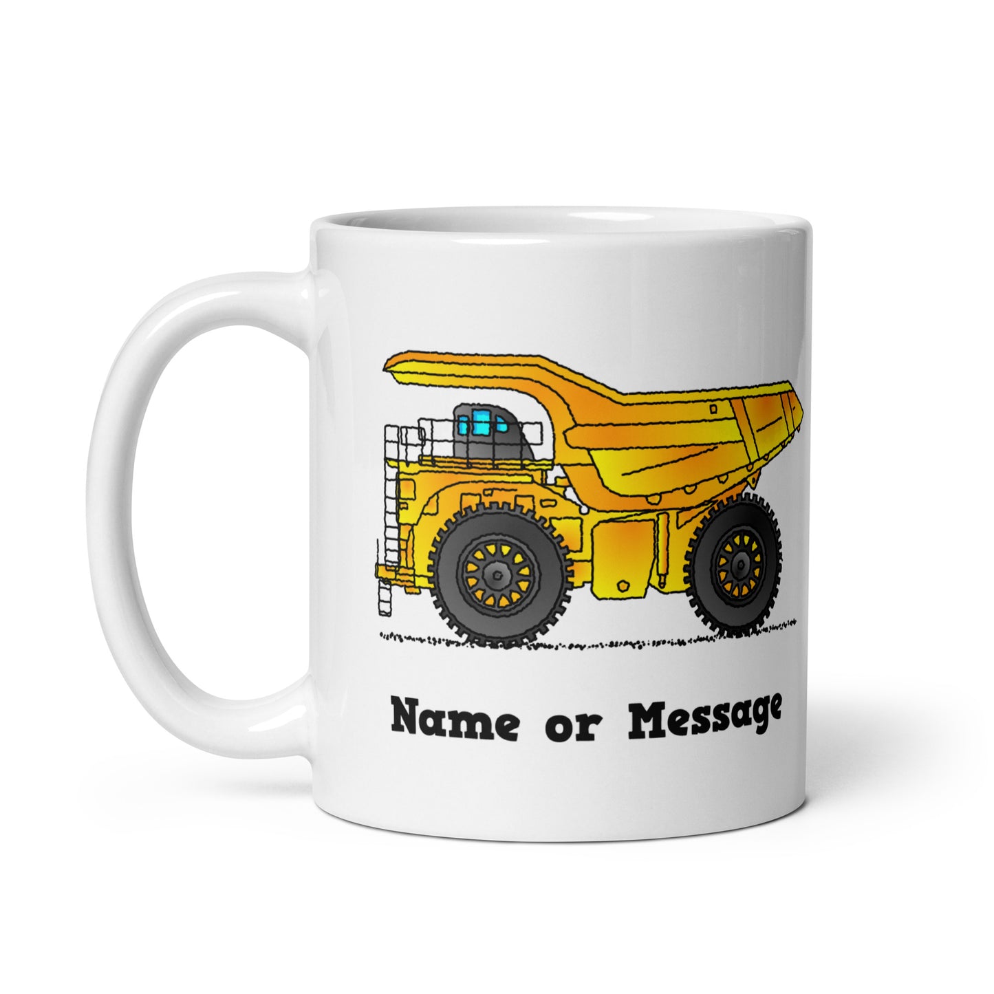 Personalized Yellow Dump Truck Mug