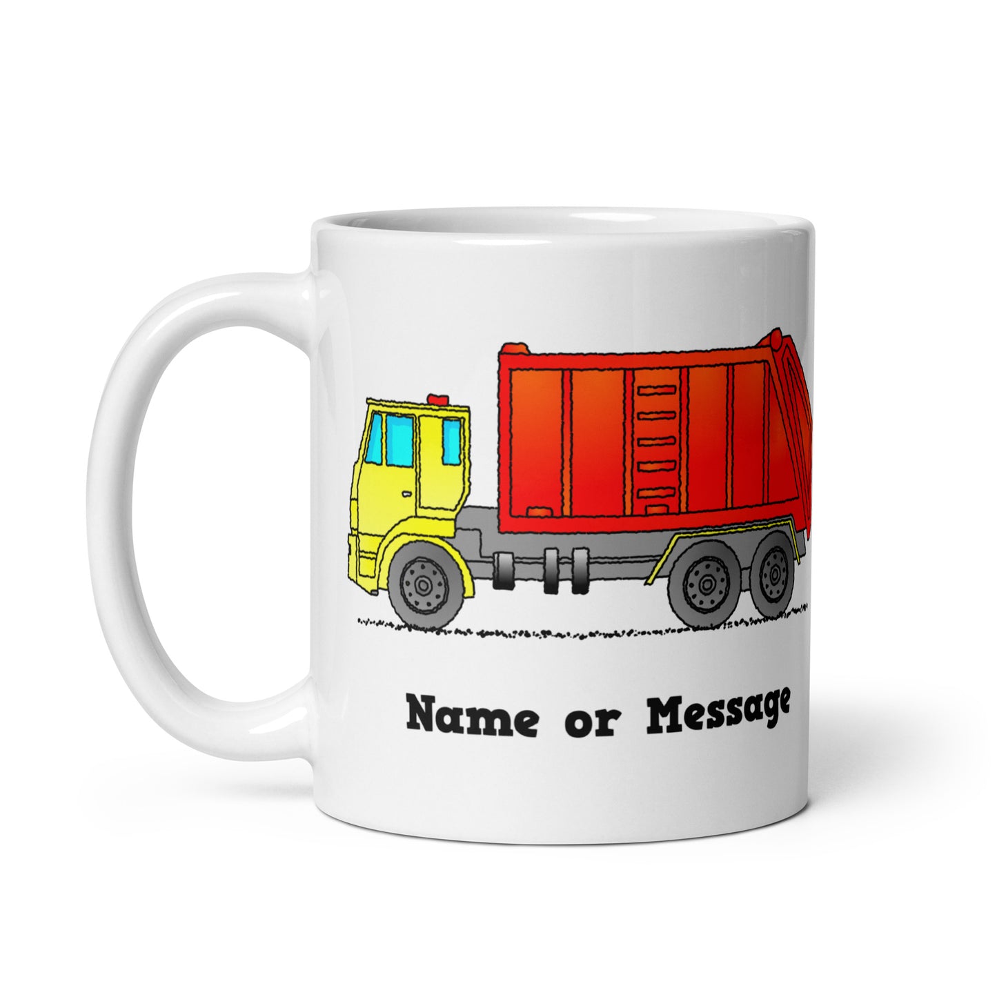 Personalized Red Garbage Truck Mug