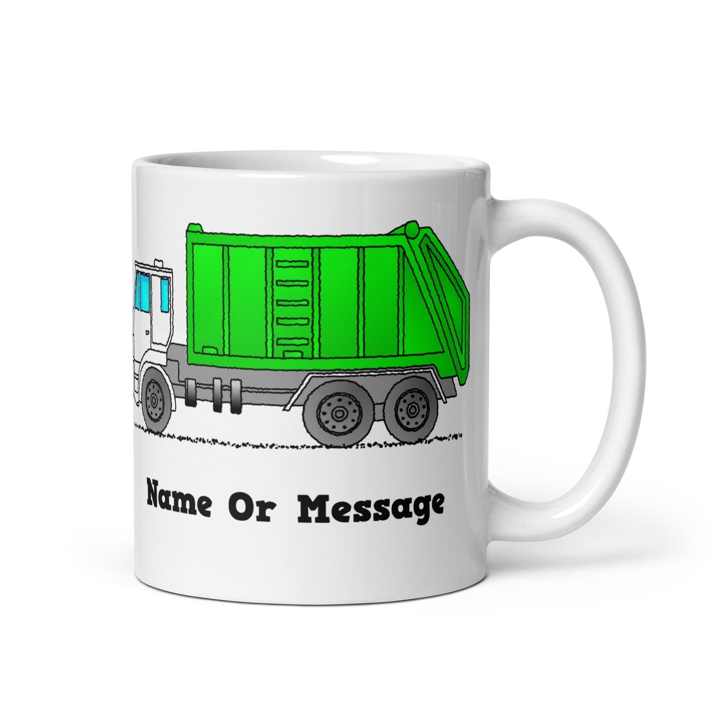 Green Garbage Truck Mug, Personalized