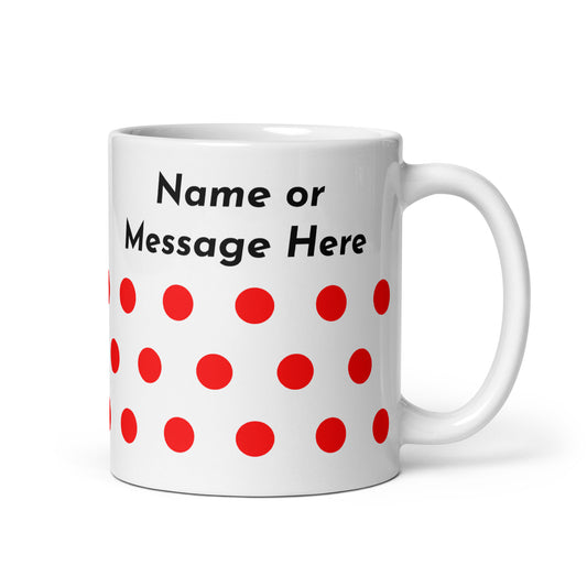 Polkadot Cyclist Mug, Personalised