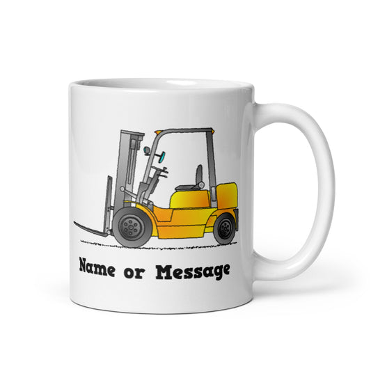Personalized Yellow Forklift Mug