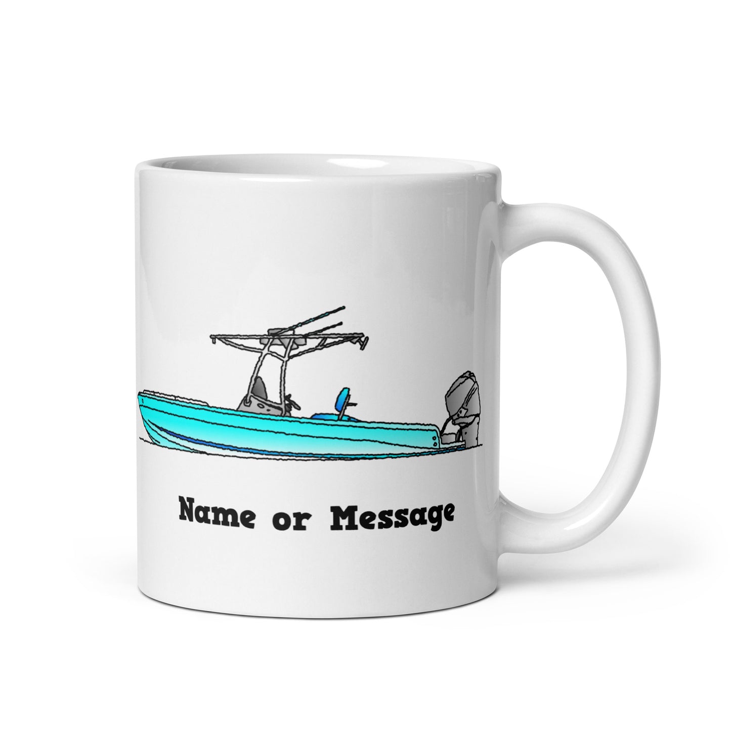 Personalized Blue Power Boat Mug