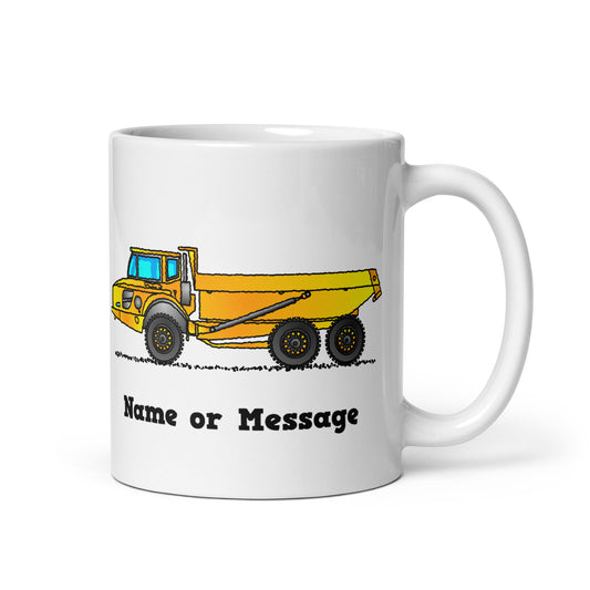 Personalized Yellow Articulated Hauler Mug