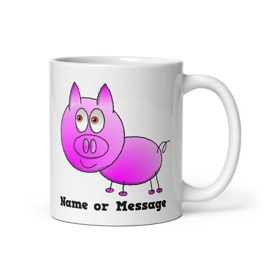 Personalized Pink Piglet Mug