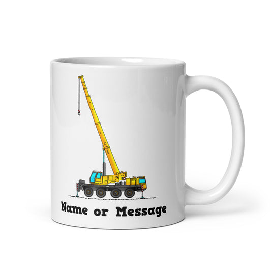 Personalized Yellow 8-Wheeled Crane Mug