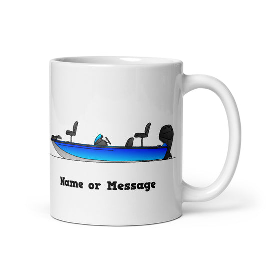 Personalized Blue Fishing Boat Mug