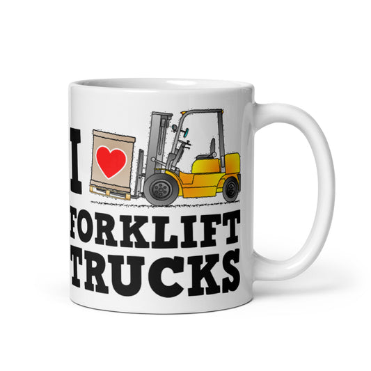 I Love Forklift Trucks Valentine Day Mug