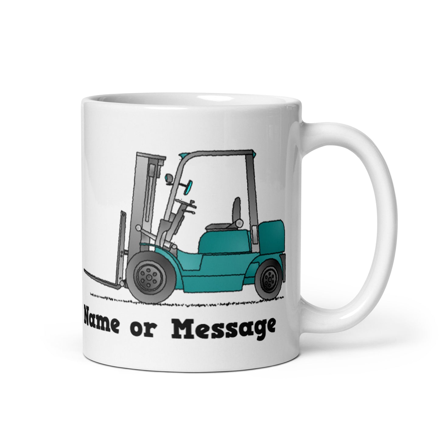 Personalized Blue Forklift Truck Mug