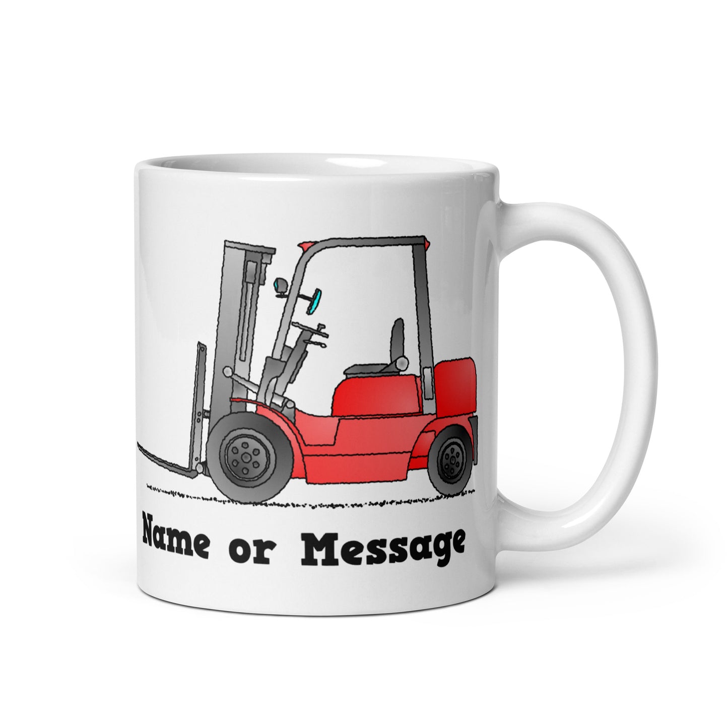 Personalized Red Forklift Truck Mug