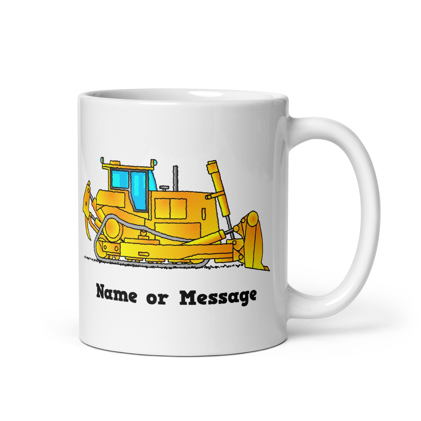 Personalized Yellow Bulldozer Mug