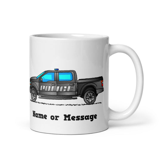 Personalized Police V8 4WD Pickup Truck Mug