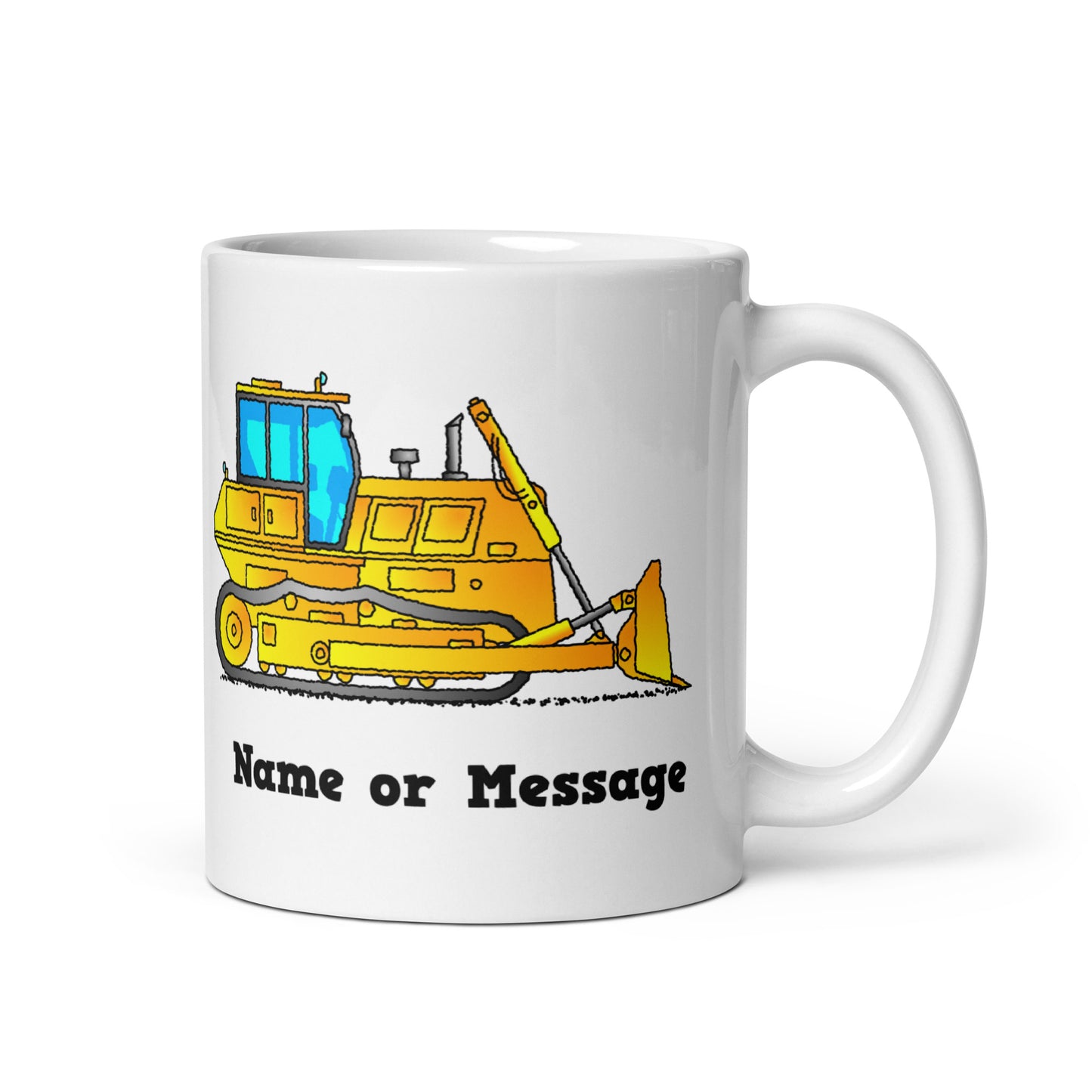 Personalized Yellow Bulldozer Mug