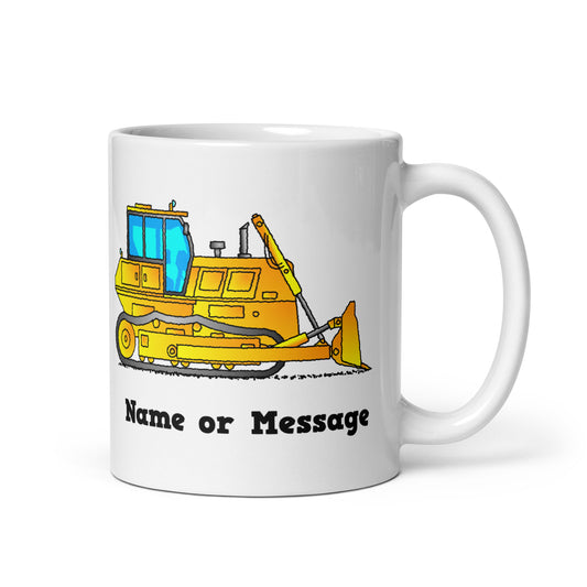 Personalized Yellow Bulldozer Mug