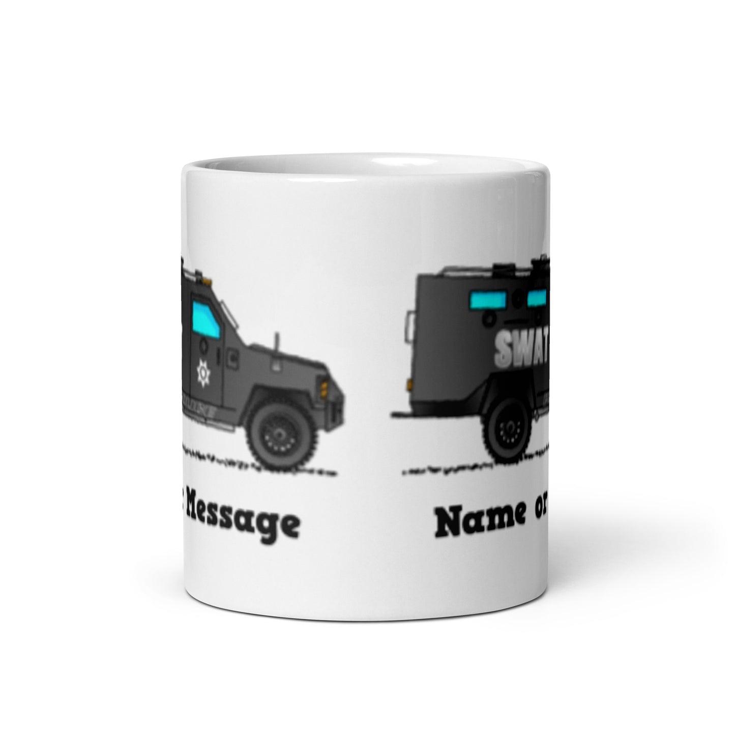 Police SWAT Truck Mug. Personalized Coffee Cup, S.W.A.T. Car Custom Name M056