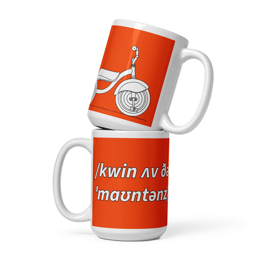 Queen Of The Mountains Mug, Orange, Phonetic Spelling M081